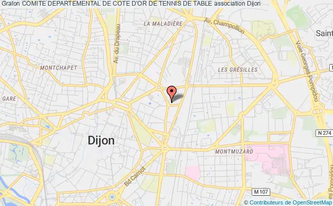 plan association Comite Departemental De Cote D'or De Tennis De Table Dijon