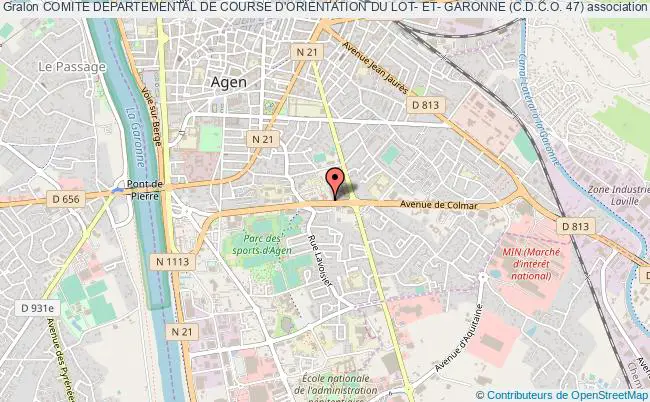plan association Comite Departemental De Course D'orientation Du Lot- Et- Garonne (c.d.c.o. 47) Agen