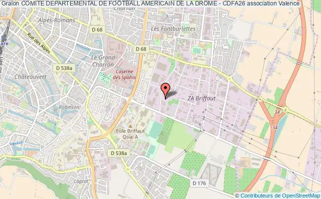 plan association Comite Departemental De Football Americain De La Drome - Cdfa26 Valence