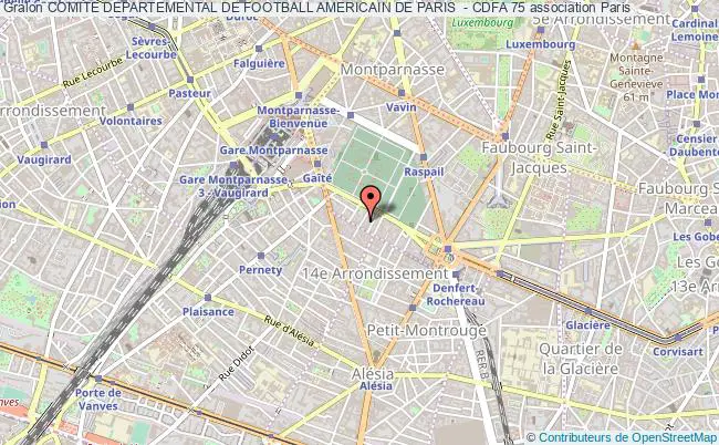 plan association Comite Departemental De Football Americain De Paris  - Cdfa 75 Paris