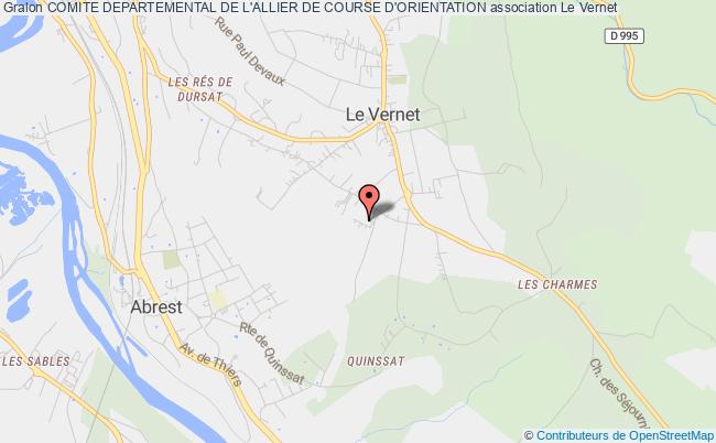 plan association Comite Departemental De L'allier De Course D'orientation Le    Vernet