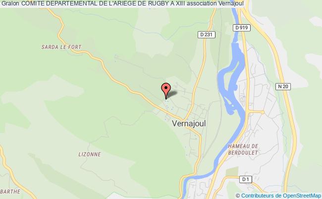 plan association Comite Departemental De L'ariege De Rugby A Xiii Vernajoul