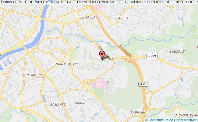 plan association Comite Departemental De La Federation Francaise De Bowling Et Sports De Quilles De La Haute-vienne (c.d. Ffbsq 87) Limoges
