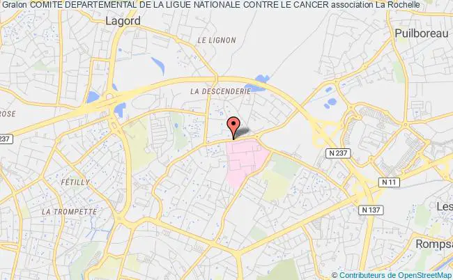 plan association Comite Departemental De La Ligue Nationale Contre Le Cancer La    Rochelle