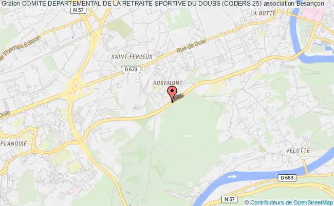 plan association Comite Departemental De La Retraite Sportive Du Doubs (coders 25) Besançon
