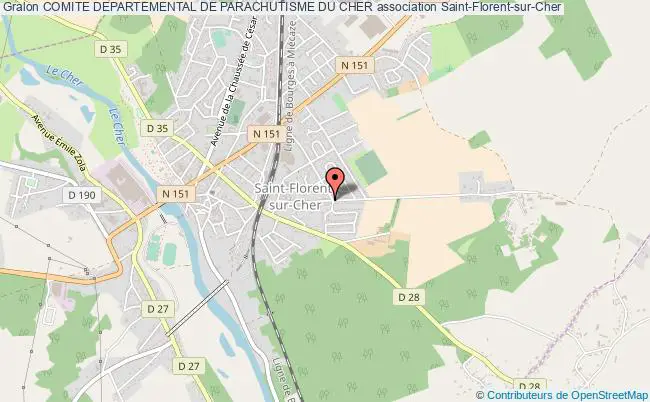 plan association Comite Departemental De Parachutisme Du Cher Saint-Florent-sur-Cher