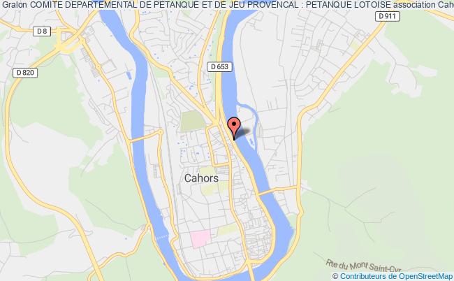 plan association Comite Departemental De Petanque Et De Jeu Provencal : Petanque Lotoise Cahors