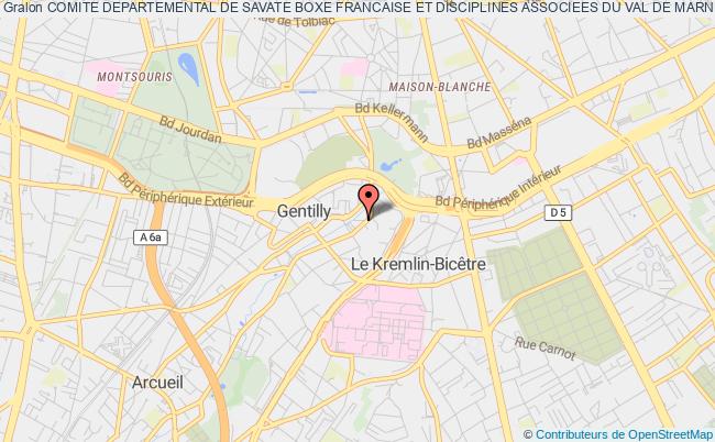 plan association Comite Departemental De Savate Boxe Francaise Et Disciplines Associees Du Val De Marne (cdsbf 94) Gentilly