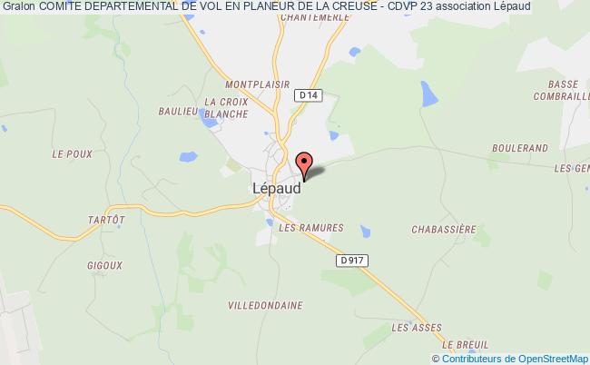 plan association Comite Departemental De Vol En Planeur De La Creuse - Cdvp 23 Lépaud