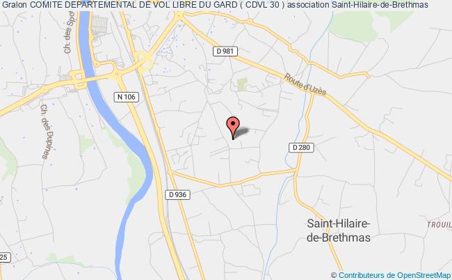 plan association Comite Departemental De Vol Libre Du Gard ( Cdvl 30 ) Saint-Hilaire-de-Brethmas