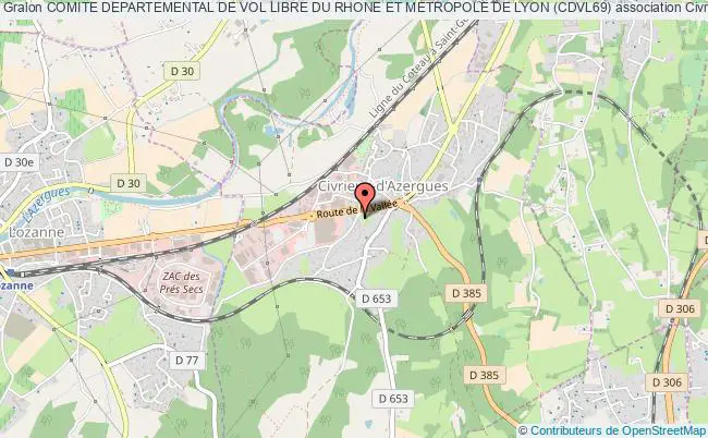 plan association Comite Departemental De Vol Libre Du Rhone Et Metropole De Lyon (cdvl69) Civrieux-d'Azergues