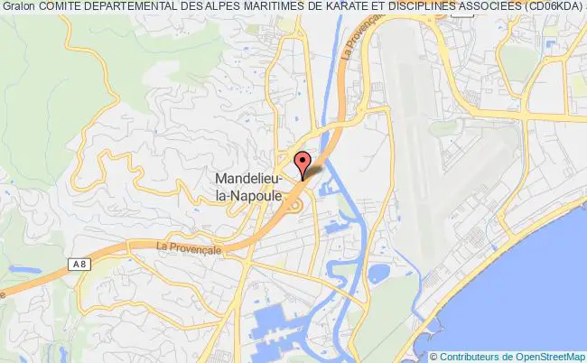 plan association Comite Departemental Des Alpes Maritimes De Karate Et Disciplines Associees (cd06kda) Mandelieu-la-Napoule