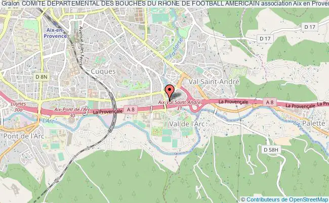 plan association Comite Departemental Des Bouches Du Rhone De Football Americain Aix-en-Provence