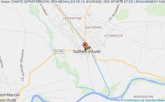 plan association Comite Departemental Des Medailles De La Jeunesse, Des Sports Et De L'engagement Associatif Sallèles-d'Aude