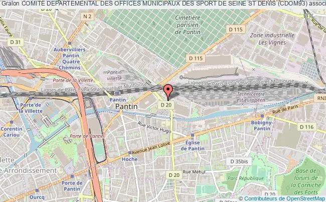 plan association Comite Departemental Des Offices Municipaux Des Sport De Seine St Denis (cdom93) Pantin