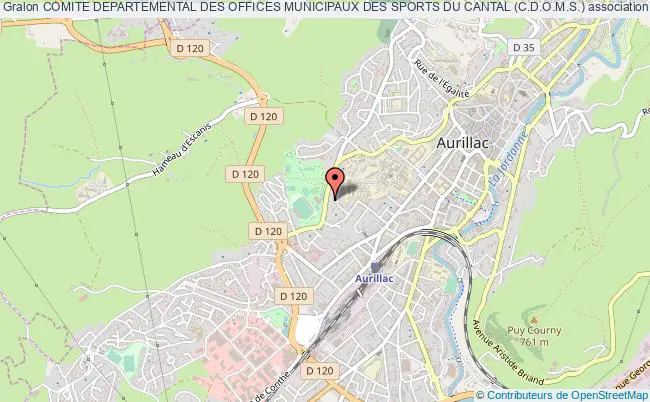 plan association Comite Departemental Des Offices Municipaux Des Sports Du Cantal (c.d.o.m.s.) Aurillac