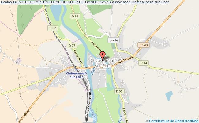plan association Comite Departemental Du Cher De Canoe Kayak Châteauneuf-sur-Cher