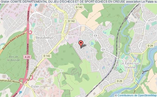 plan association ComitÉ DÉpartemental Du Jeu D'Échecs Et De Sport-Échecs En Creuse le    Palais-sur-Vienne