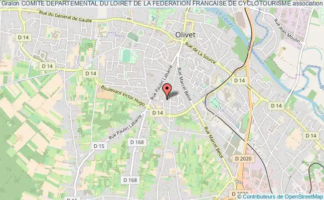 plan association Comite Departemental Du Loiret De La Federation Francaise De Cyclotourisme Olivet