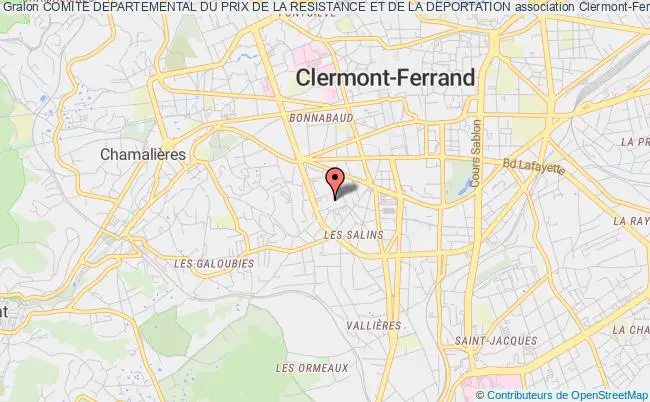 plan association Comite Departemental Du Prix De La Resistance Et De La Deportation Clermont-Ferrand