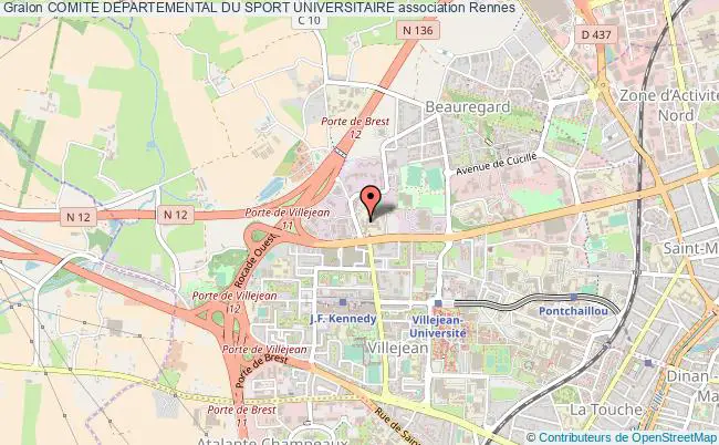 plan association Comite Departemental Du Sport Universitaire Rennes