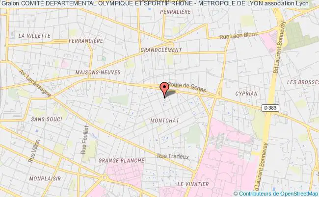 plan association Comite Departemental Olympique Et Sportif Rhone - Metropole De Lyon Lyon