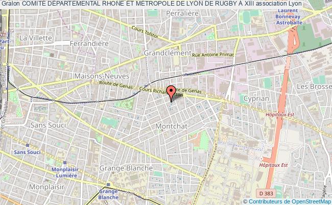 plan association ComitÉ DÉpartemental Rhone Et MÉtropole De Lyon De Rugby À Xiii Lyon