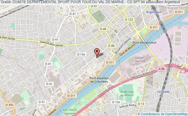 plan association Comite Departemental Sport Pour Tous Du Val De Marne - Cd Spt 94 Argenteuil