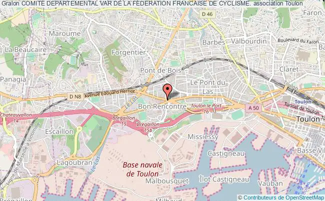 plan association Comite Departemental Var De La Federation Francaise De Cyclisme. Toulon