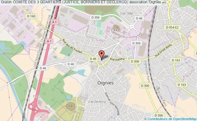 plan association Comite Des 3 Quartiers (justice, Bonniers Et Declercq) Oignies