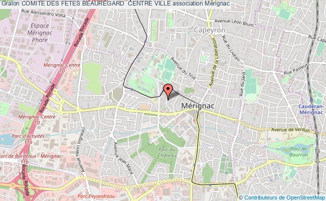 plan association Comite Des Fetes Beauregard  Centre Ville Mérignac