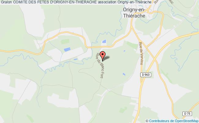 plan association Comite Des Fetes D'origny-en-thierache 