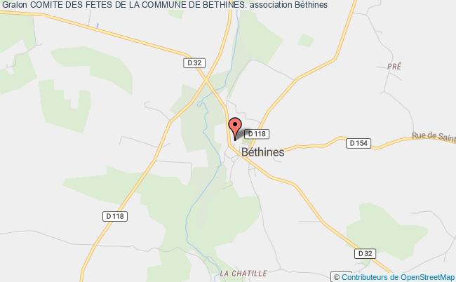 plan association Comite Des Fetes De La Commune De Bethines. Béthines