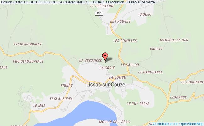plan association Comite Des Fetes De La Commune De Lissac Lissac-sur-Couze