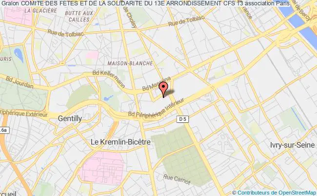 plan association Comite Des Fetes Et De La Solidarite Du 13e Arrondissement Cfs 13 Paris