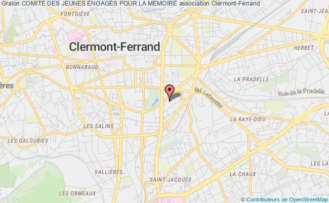 plan association ComitÉ Des Jeunes EngagÉs Pour La MÉmoire Clermont-Ferrand