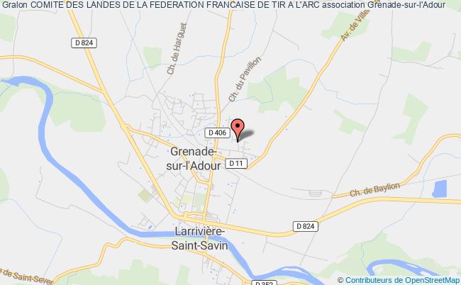 plan association Comite Des Landes De La Federation Francaise De Tir A L'arc Grenade-sur-l'Adour