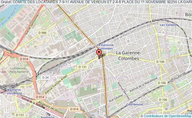 plan association Comite Des Locataires 7-9-11 Avenue De Verdun Et 2-4-6 Place Du 11 Novembre 92250 La Garenne-colombes La    Garenne-Colombes