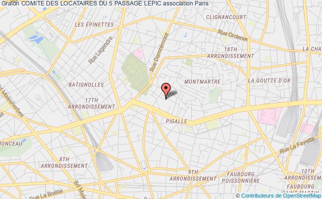 plan association Comite Des Locataires Du 5 Passage Lepic Paris