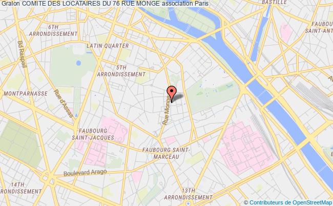plan association Comite Des Locataires Du 76 Rue Monge Paris