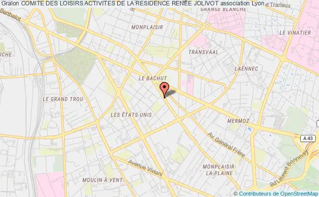 plan association Comite Des Loisirs Activites De La Residence Renee Jolivot Lyon 8e Arrondissement