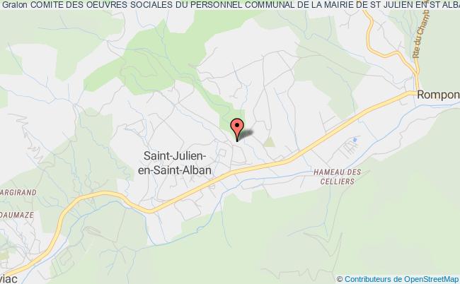 plan association Comite Des Oeuvres Sociales Du Personnel Communal De La Mairie De St Julien En St Alban. Saint-Julien-en-Saint-Alban