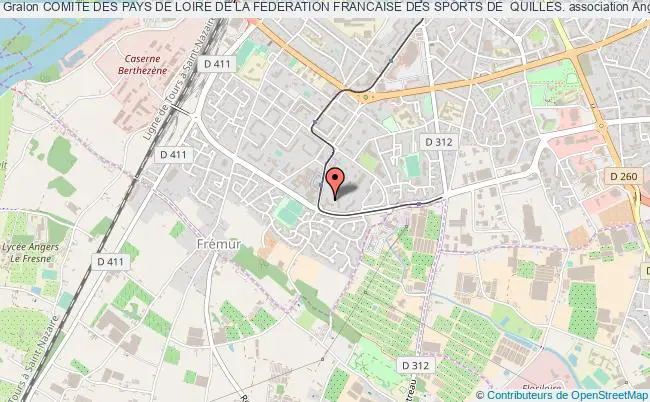 plan association Comite Des Pays De Loire De La Federation Francaise Des Sports De  Quilles. Angers