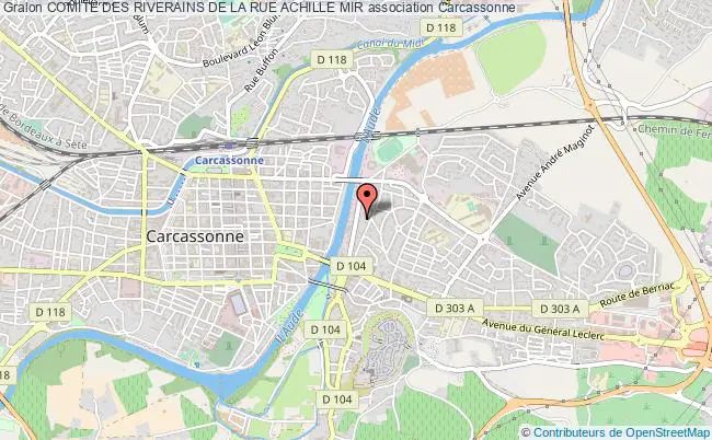 plan association Comite Des Riverains De La Rue Achille Mir Carcassonne