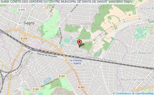 plan association Comite Des Usagers Du Centre Municipal De Sante De Gagny. Gagny