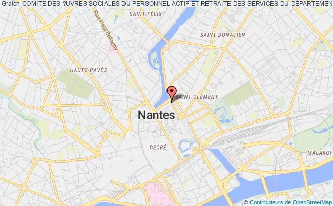 plan association Comite Des ?uvres Sociales Du Personnel Actif Et Retraite Des Services Du DÉpartement De Loire-atlantique Nantes