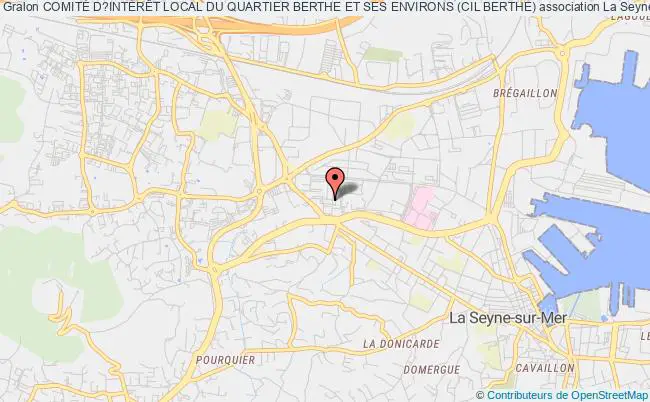 plan association ComitÉ D?intÉrÊt Local Du Quartier Berthe Et Ses Environs (cil Berthe) La Seyne-sur-Mer