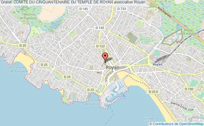 plan association Comite Du Cinquantenaire Du Temple De Royan Royan