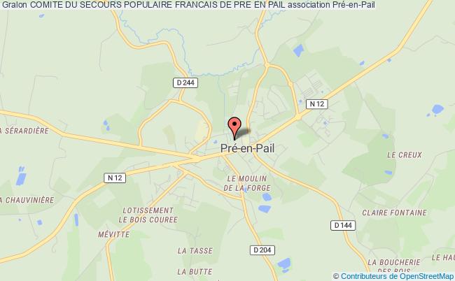plan association Comite Du Secours Populaire Francais De Pre En Pail Pré-en-Pail