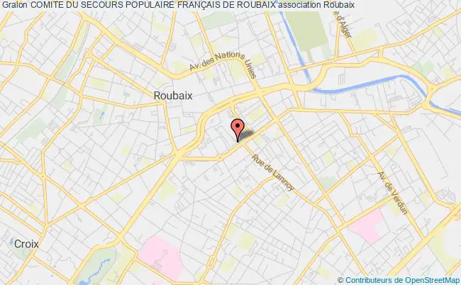 plan association Comite Du Secours Populaire FranÇais De Roubaix Roubaix
